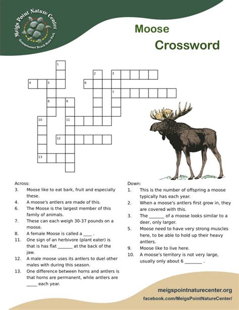 animals that are similar to moose crossword